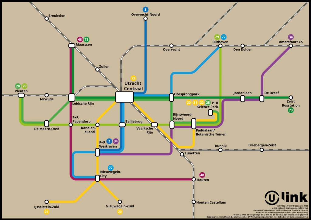 De U-linkkaart van de toekomst